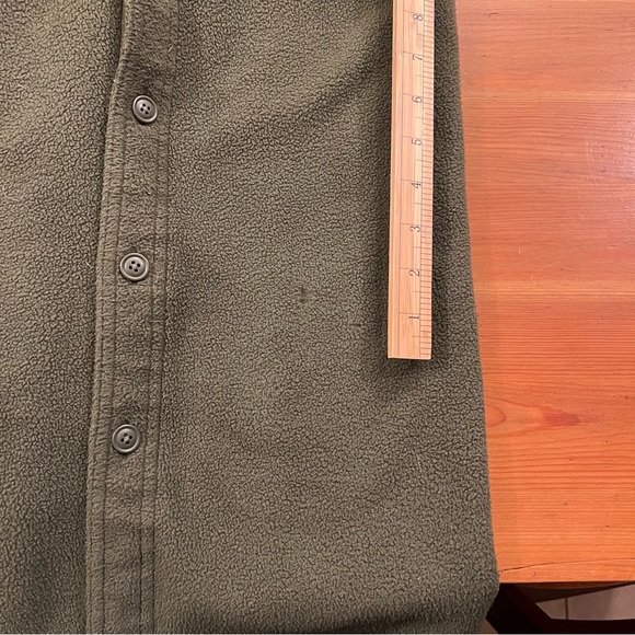 L.L. Bean Vintage Men’s Button Up Fleece Overshirt Army Green XL Tall - Picture 9 of 15